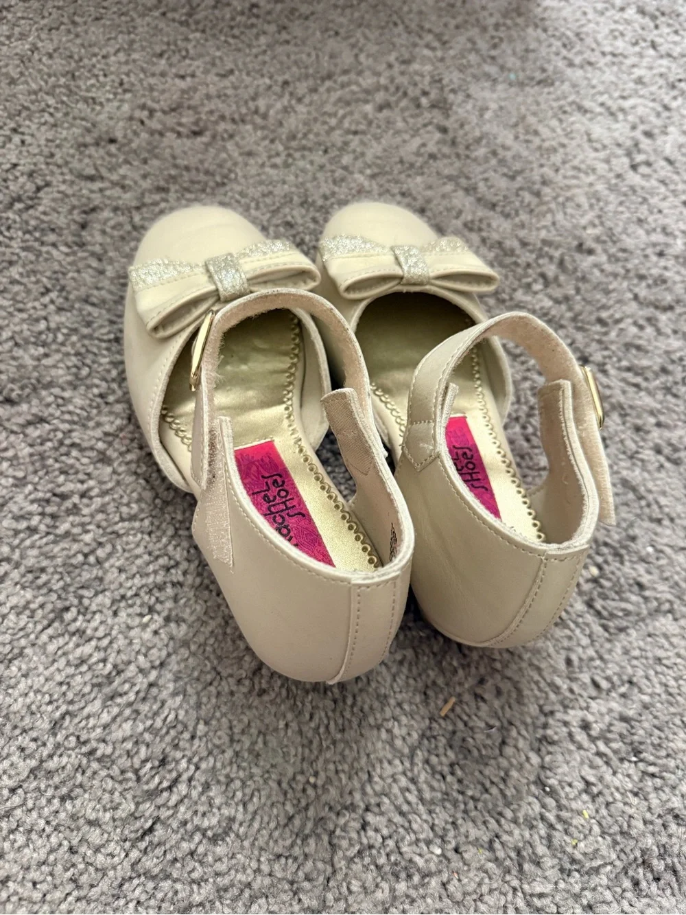 Rachel Shoes Cream Bow Mary Jane Dress Shoes
